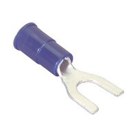 #10 (16-14) Fork Spade Lug Crimp Terminal Blue 50 Pcs.